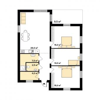 Будинок 1-поверховий 99 м кв 2