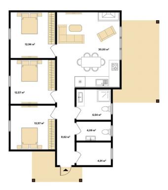 Будинок 1-поверховий 105 м кв 2