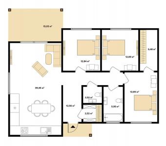 Будинок 1-поверховий 120 м кв 2