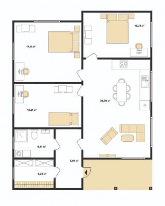 Будинок 1-поверховий 122 м кв 2