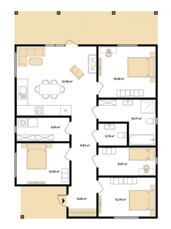 Будинок 1-поверховий 133 м кв 2