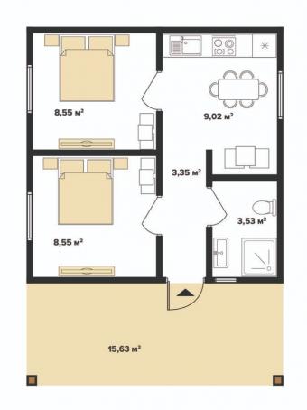 Будинок 1-поверховий 53 м кв 2