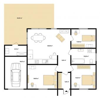 Будинок 1-поверховий з гаражем 152 м кв 2