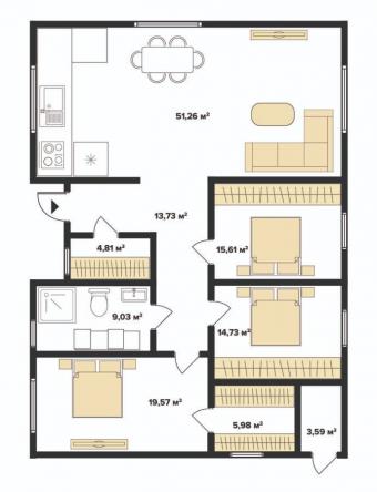 Будинок 1-поверховий 158 м кв 2