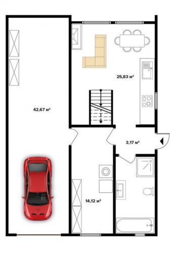 Будинок з мансардною кімнатою та гаражем 169 м кв 3