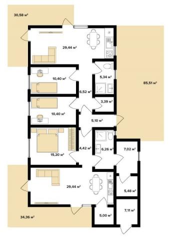 Будинок 1-поверховий 169 м кв 2