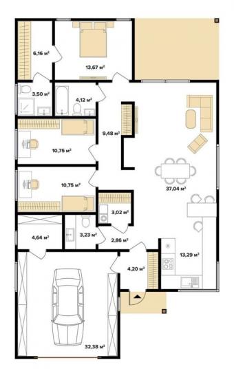 Будинок 1-поверховий 178 м кв 2