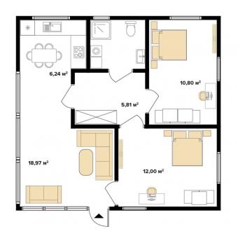 Будинок 1-поверховий 65 м кв 2