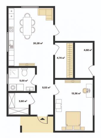 Будинок 1-поверховий 67 м кв 2