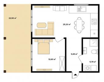 Будинок 1-поверховий 56 м кв 2