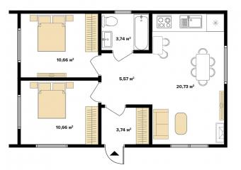Будинок 1-поверховий 65 м кв 2