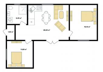 Будинок 1-поверховий 73 м кв 2