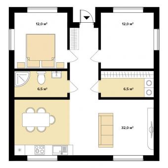 Будинок 1-поверховий 75 м кв 2