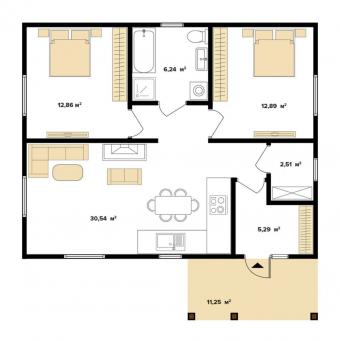 Будинок 1-поверховий 80 м кв 2