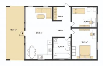 Будинок 1-поверховий 86 м кв 2