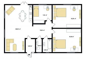 Будинок 1-поверховий 90 м кв 2