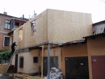 Застосування сіп панелі в надбудові 2-го поверху 3