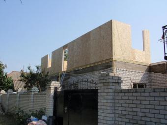 Застосування сіп панелі в надбудові 2-го поверху 1